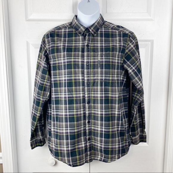Columbia Multicolored Plaid Dress Button Down Shirt Size Large - Picture 1 of 11